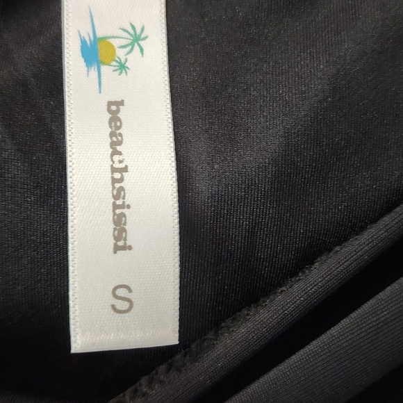 Black Ruched Mini Swim Skirt - Picture 6 of 6